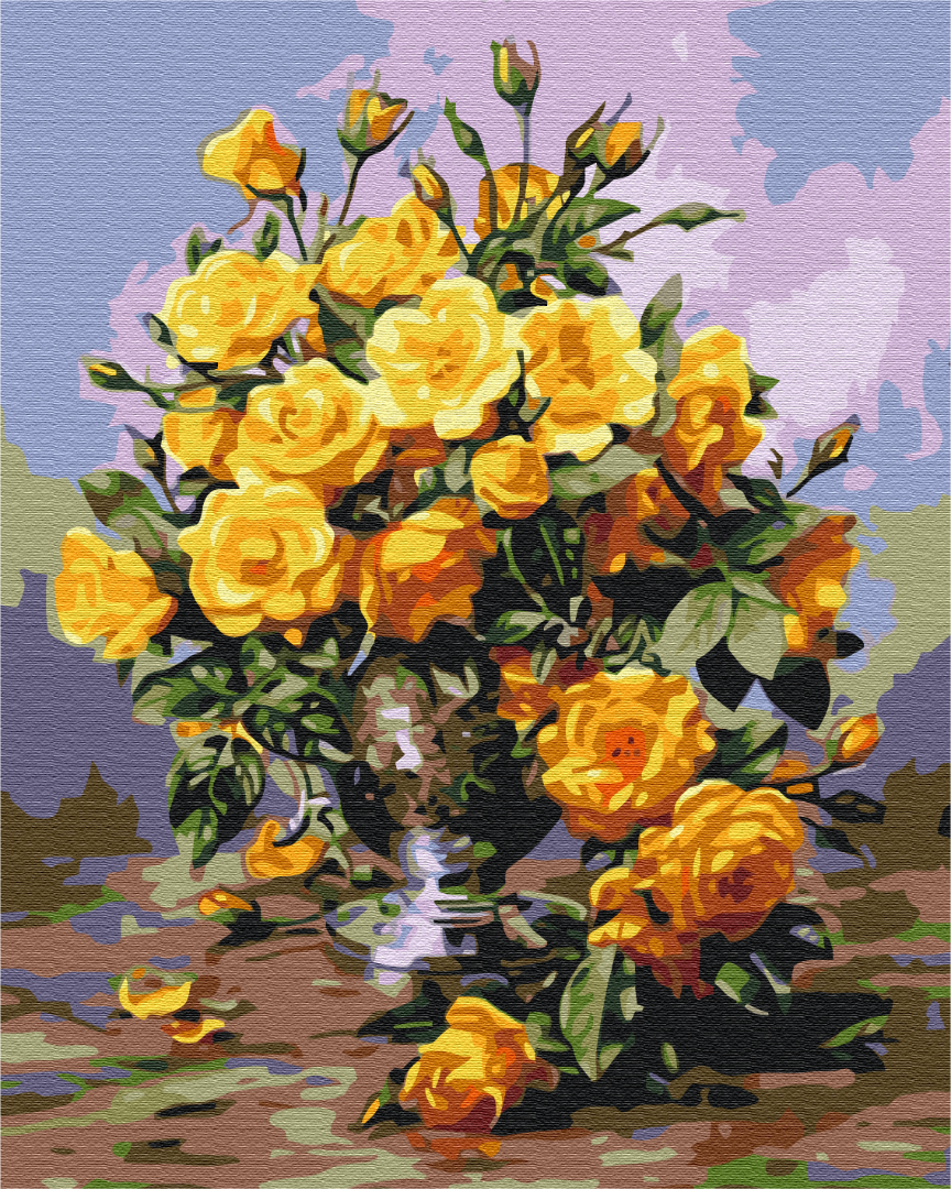 Painting by numbers Bouquet of yellow roses (BS51981)