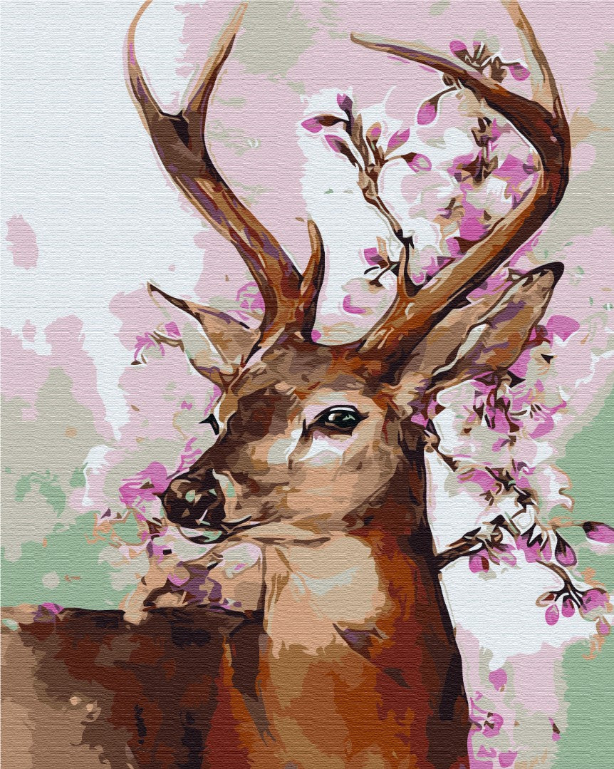 Painting by numbers Deer and sakura branch (BS258)