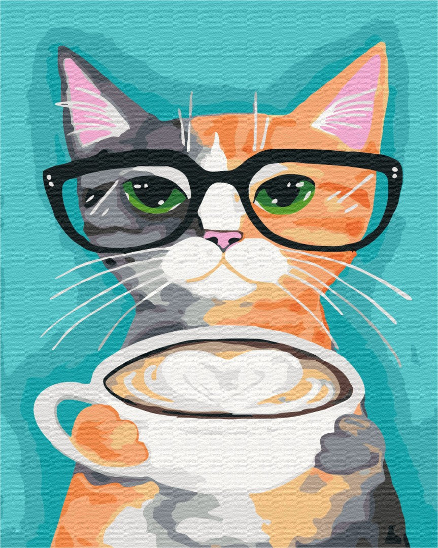 Painting by numbers Cat and coffee (BS22698)