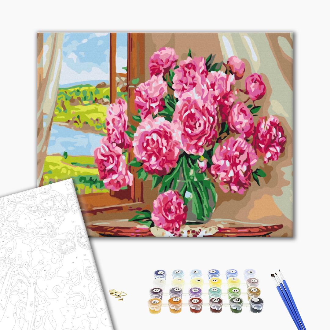Painting by numbers Bright peonies (BS9904)