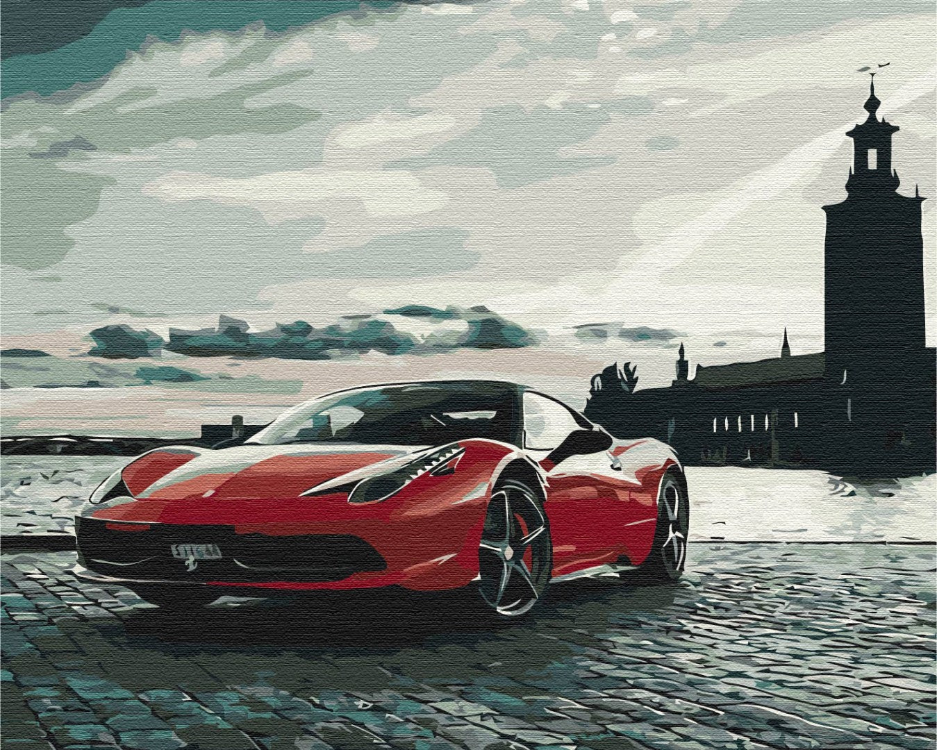 Painting by numbers Crimson speed (BS52181)