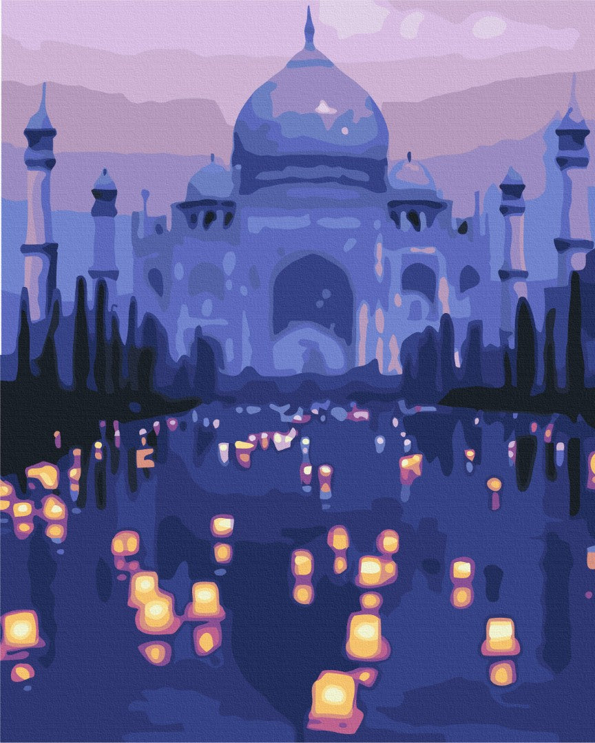 Painting by numbers Evening near the Taj Mahal (BS32138)