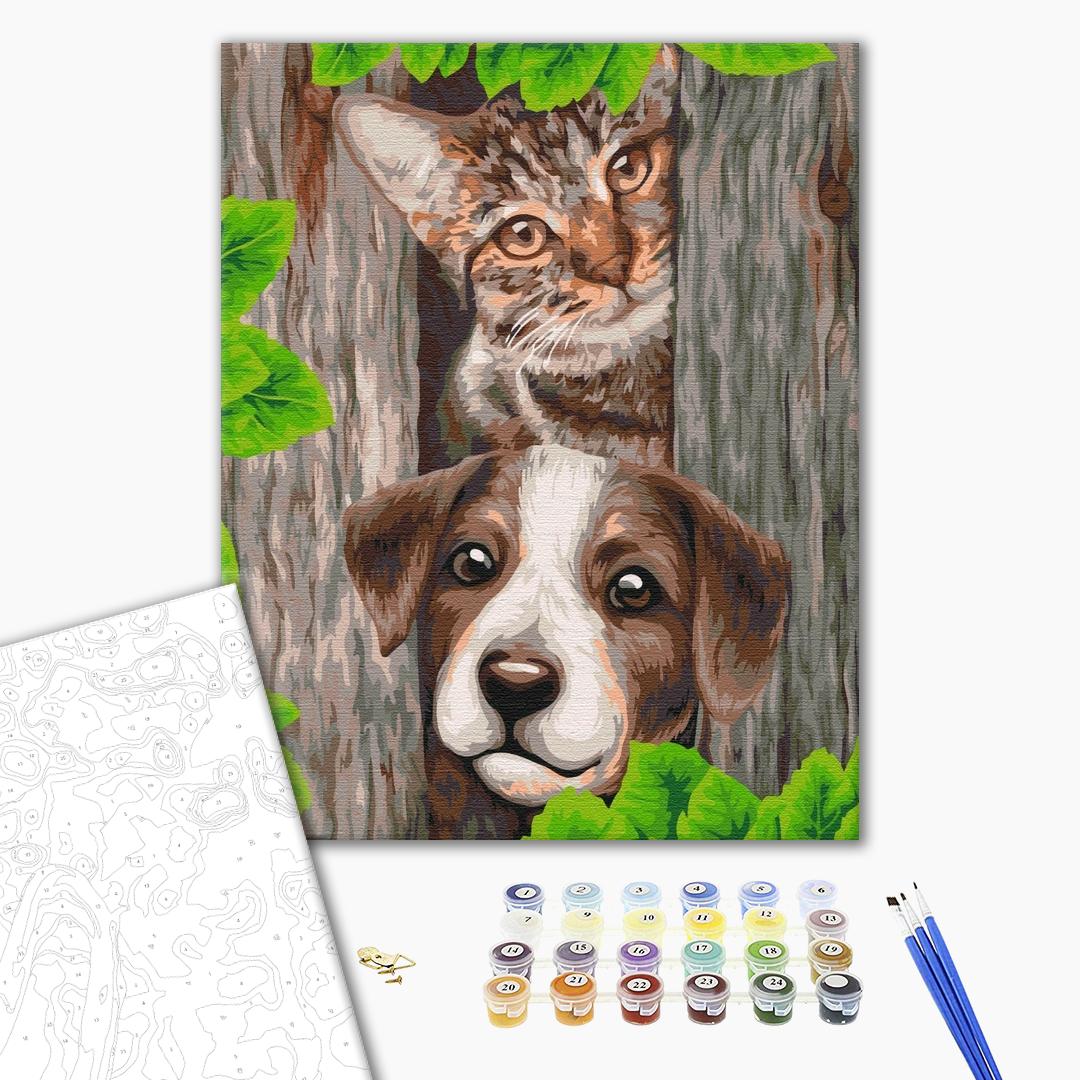 Painting by numbers Curious friends (BS52088)