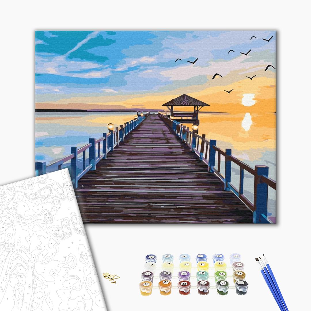 Painting by numbers Bridge at sunset (BS631)
