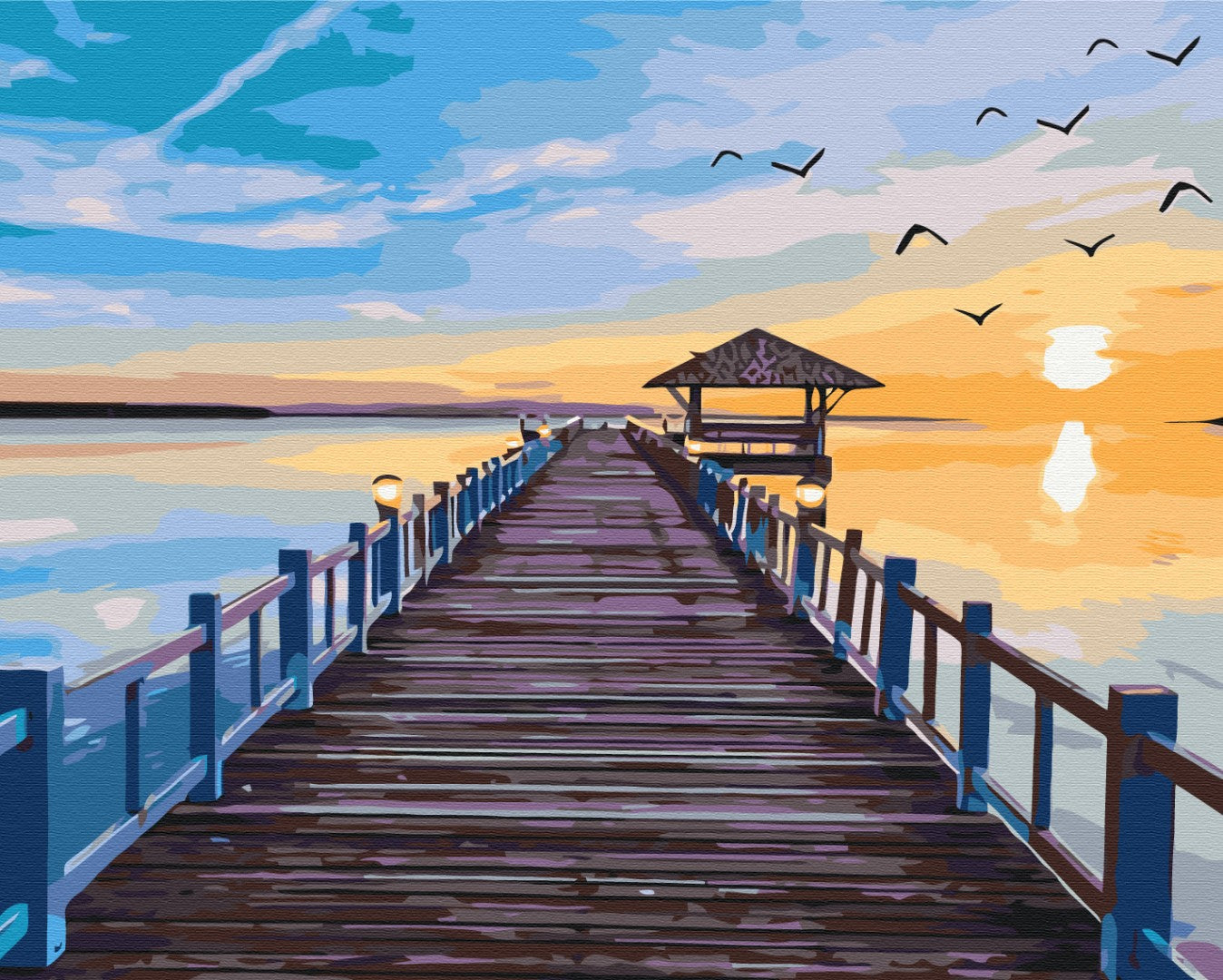 Painting by numbers Bridge at sunset (BS631)