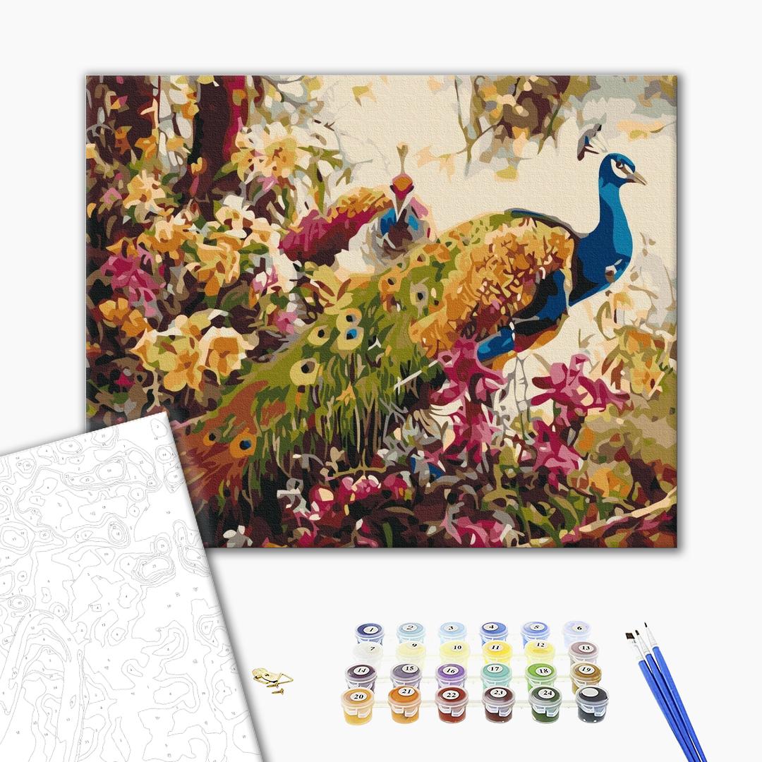Painting by numbers Blooming peacocks (BS52197)