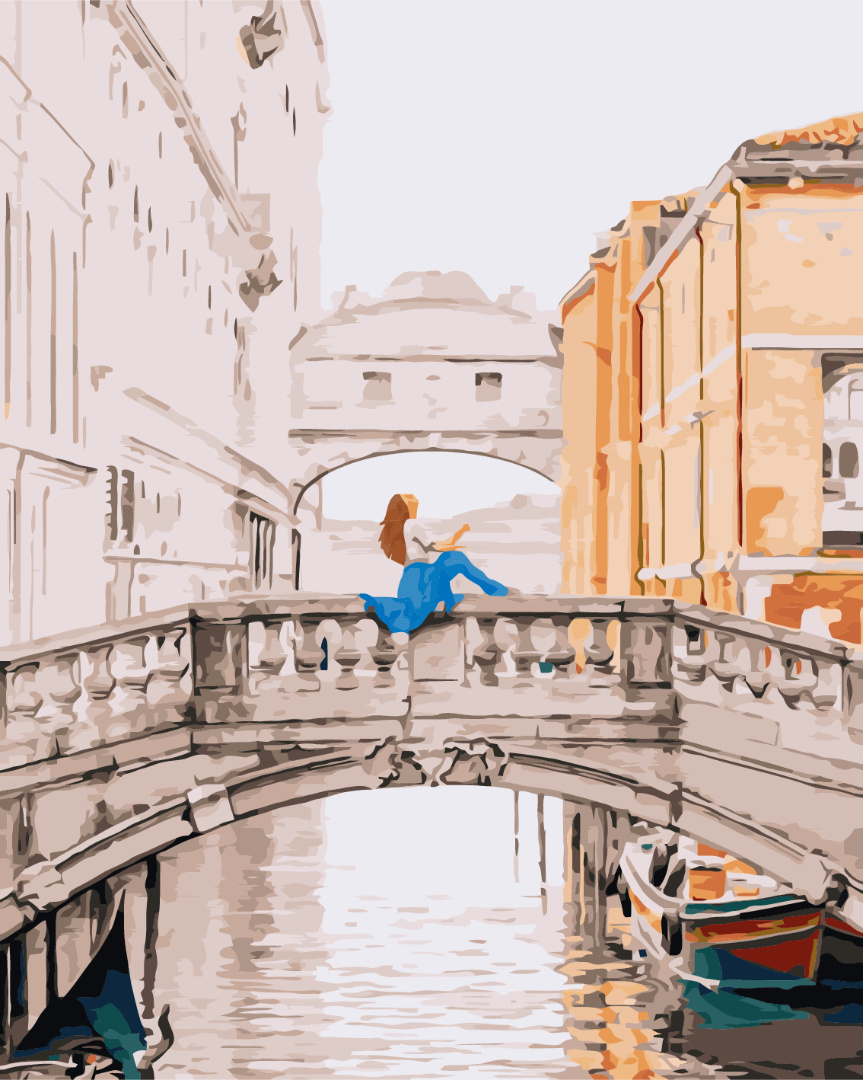 Painting by numbers Girl on the bridge of Venice (BS32316)