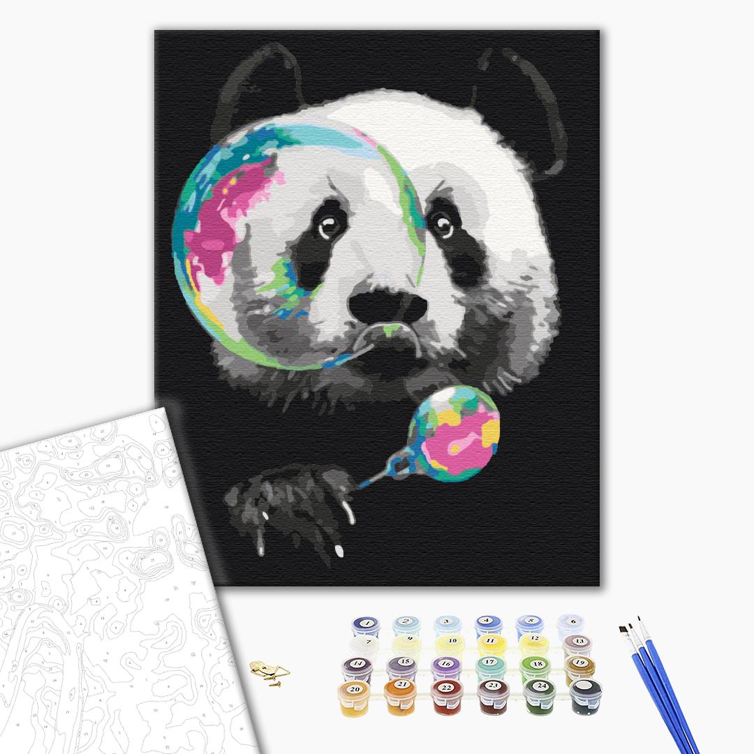 Painting by numbers Panda with a bubble (BS51494)