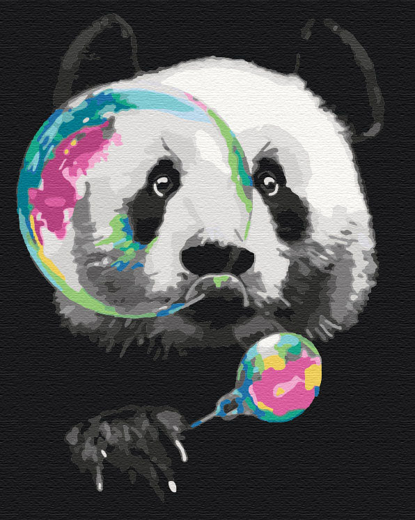 Painting by numbers Panda with a bubble (BS51494)