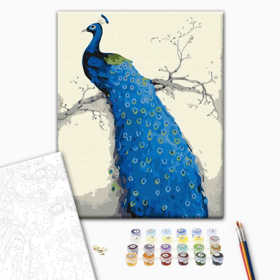 Painting by numbers Blue peacock (BS52249)