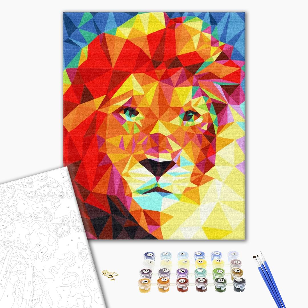 Painting by numbers Lion in a mosaic (BS52251)
