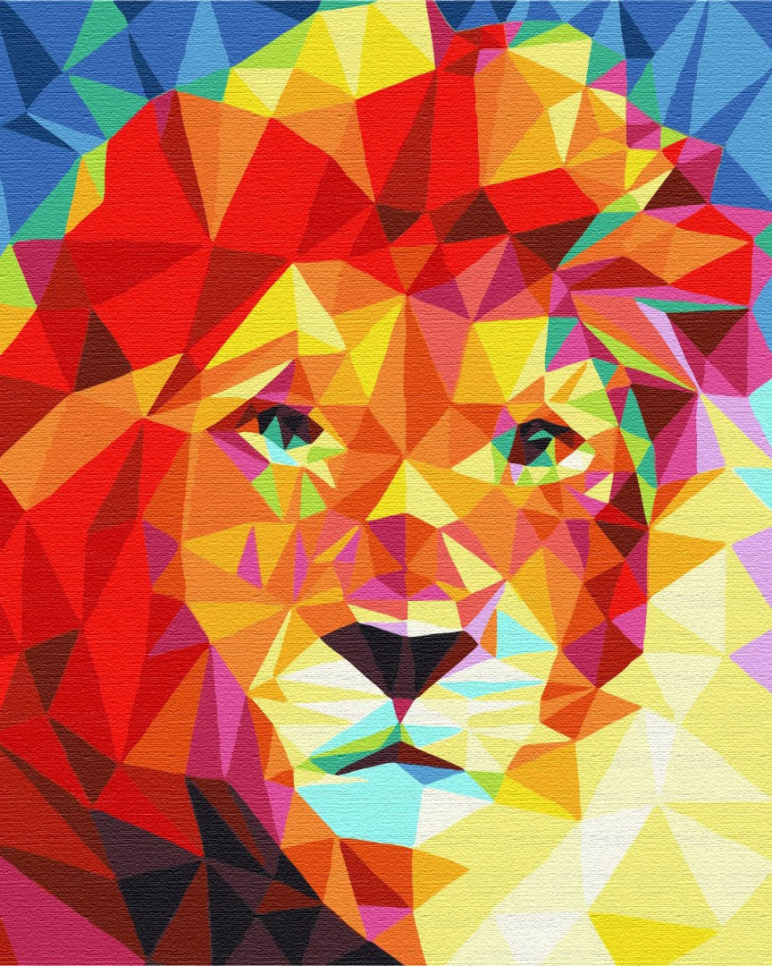 Painting by numbers Lion in a mosaic (BS52251)