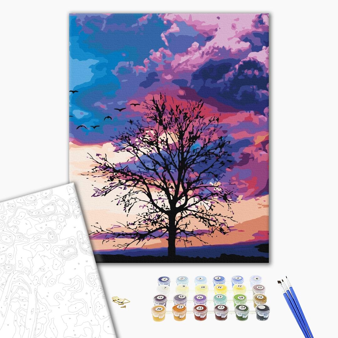 Painting by numbers Autumn against the purple sky (BS52275)