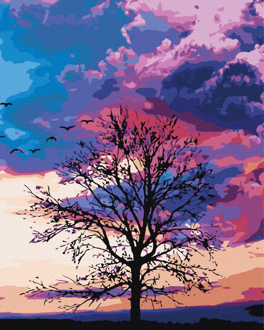 Painting by numbers Autumn against the purple sky (BS52275)