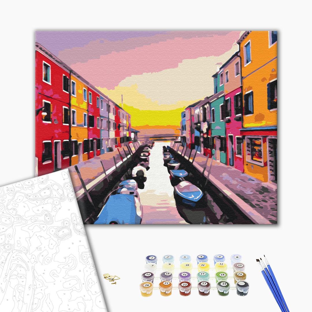 Painting by numbers Parked gondolas (BS52278)