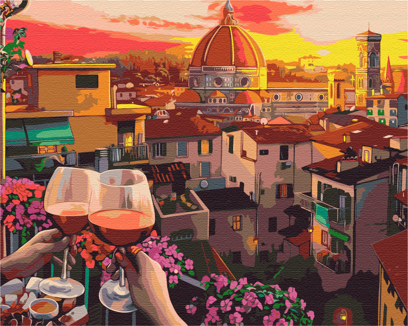 Painting by numbers Cozy evening with wine (BS51583)