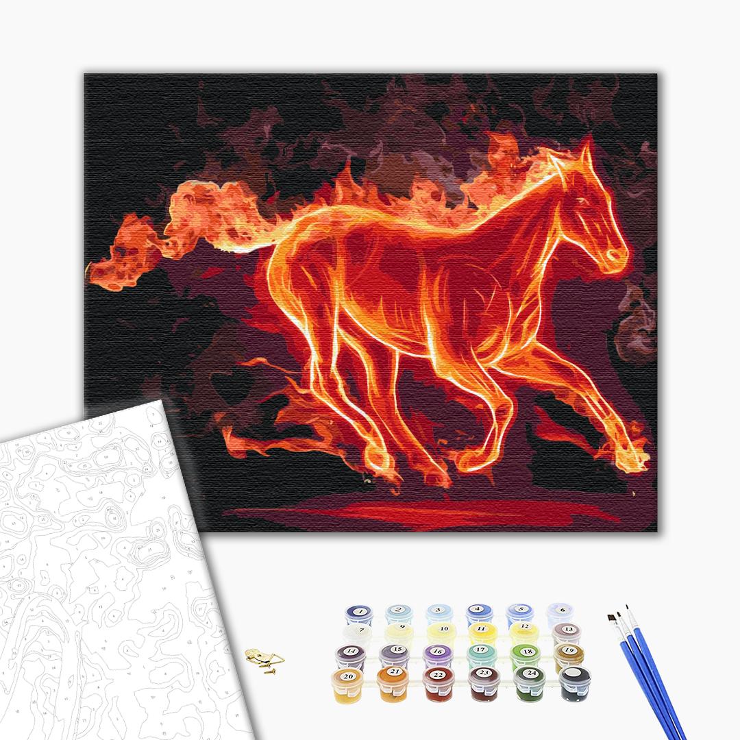 Painting by numbers Fire horse (BS51698)