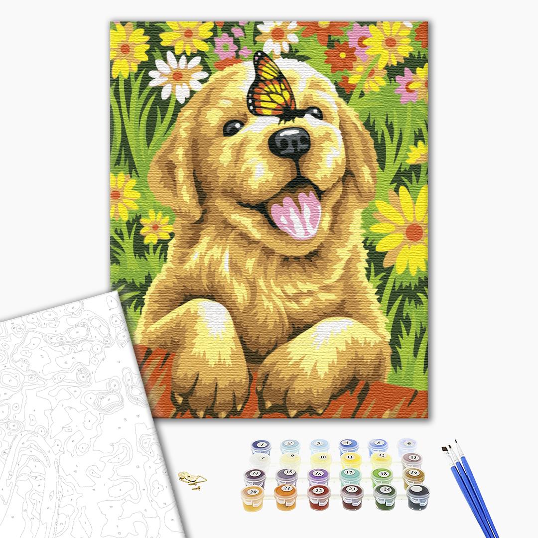 Painting by numbers Joyful puppy (BS51702)