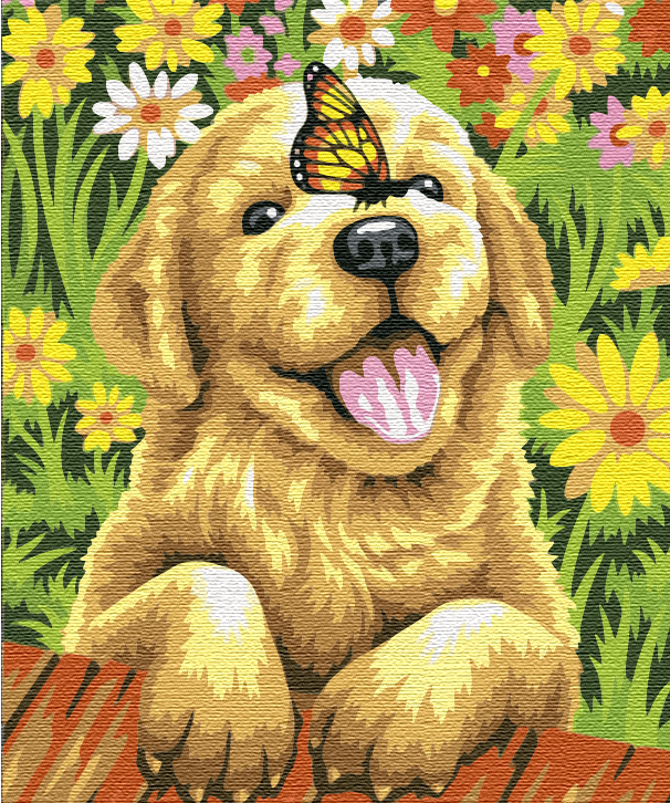 Painting by numbers Joyful puppy (BS51702)