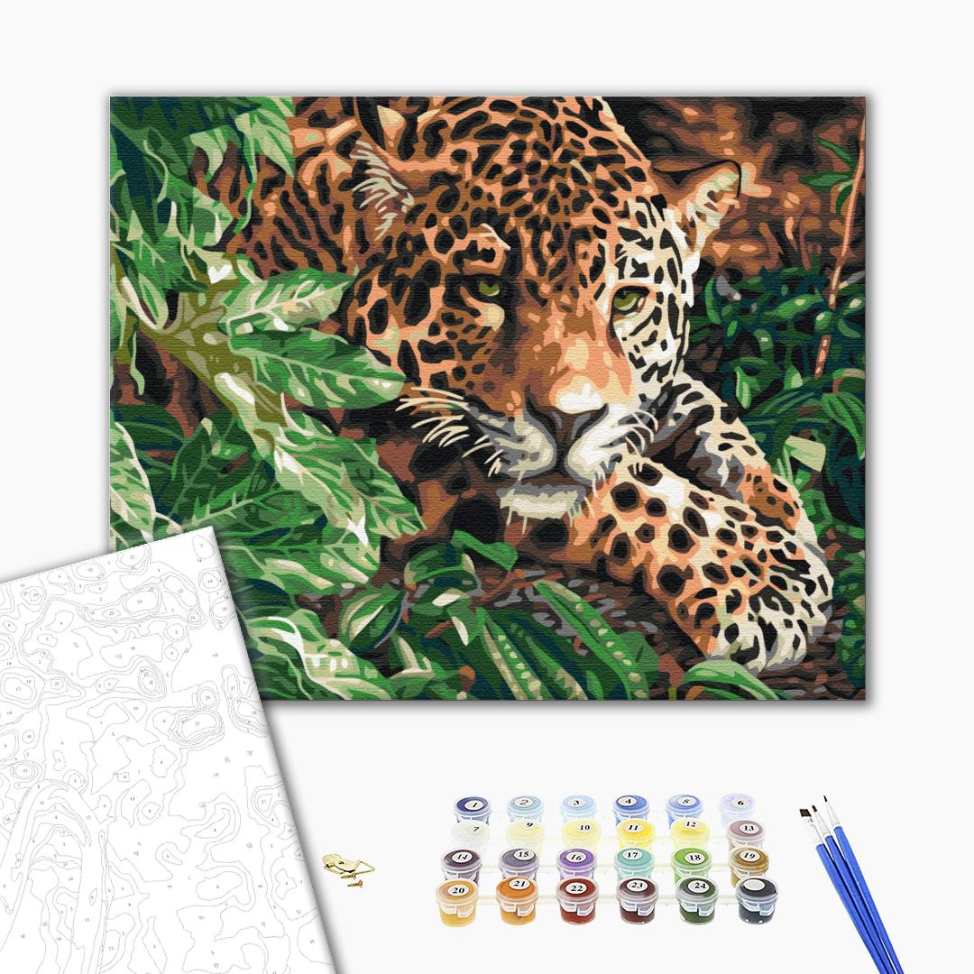 Painting by numbers Leopard with emerald eyes (BS51754)