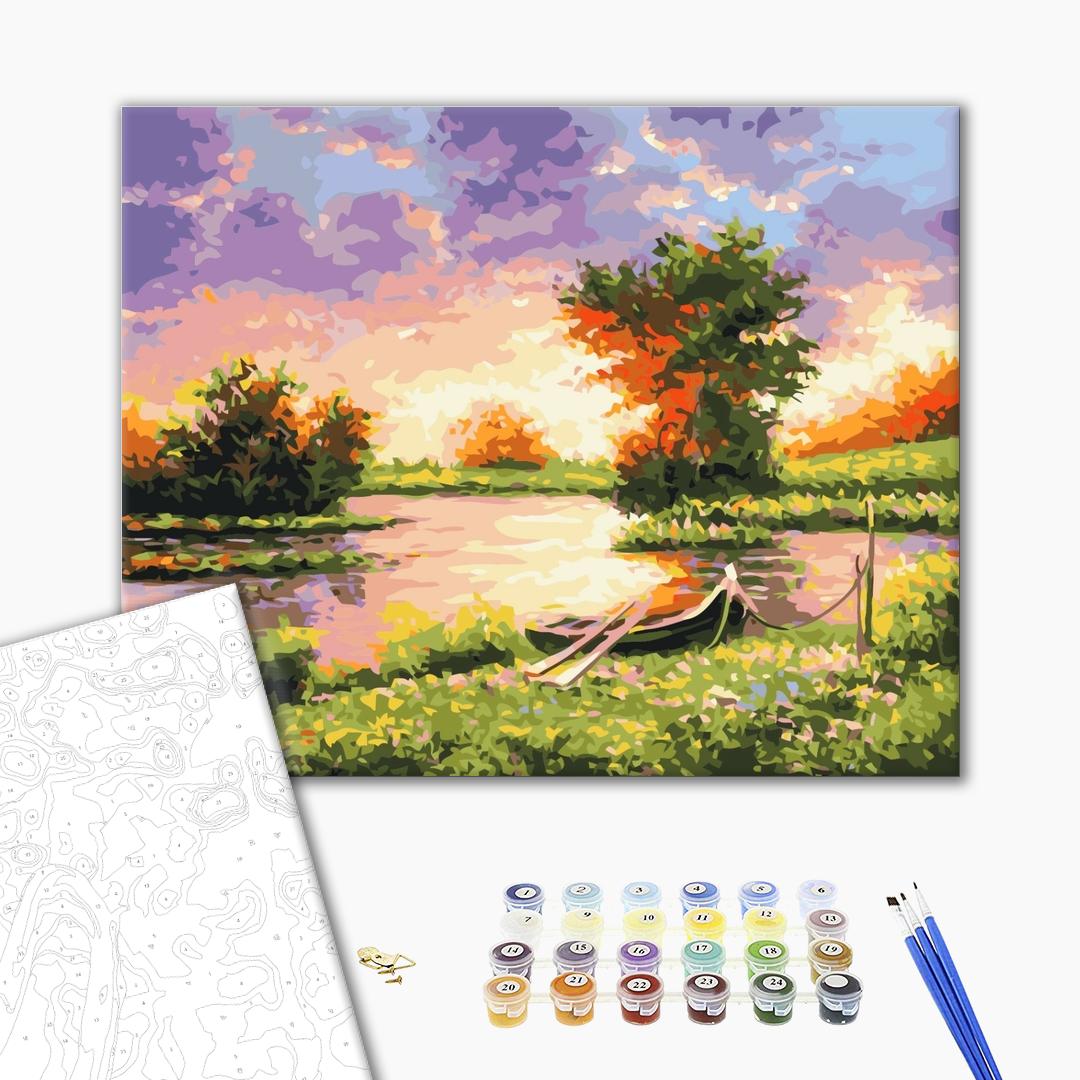 Painting by numbers Sunset on the lake (BS9923)