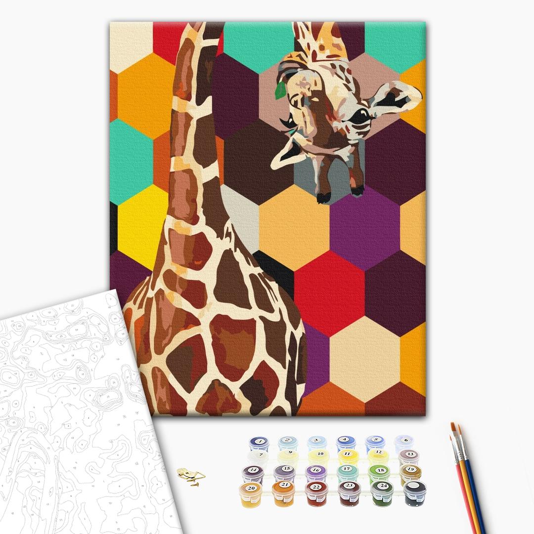 Painting by numbers Giraffe in a mosaic (BS51799)