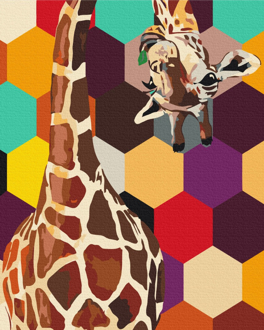 Painting by numbers Giraffe in a mosaic (BS51799)