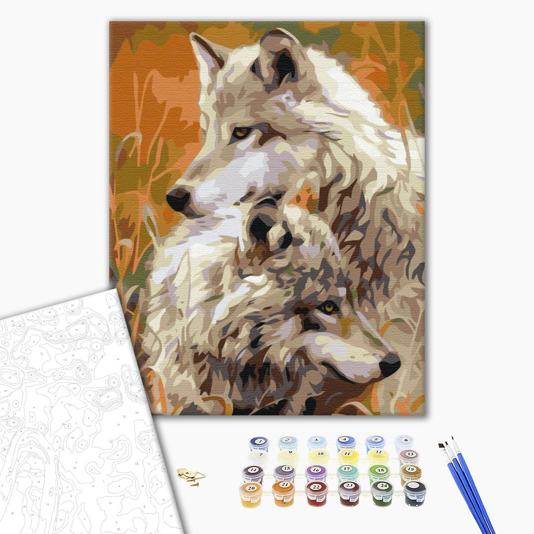 Painting by numbers A pair of steppe wolves (BS51850)