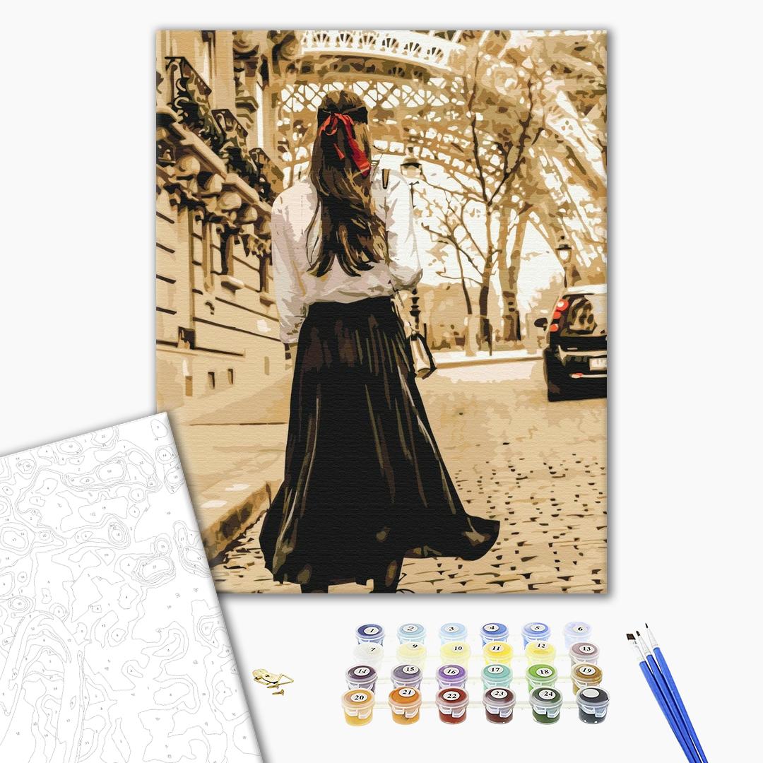 Painting by numbers Lady on the streets of Paris (BS52368)