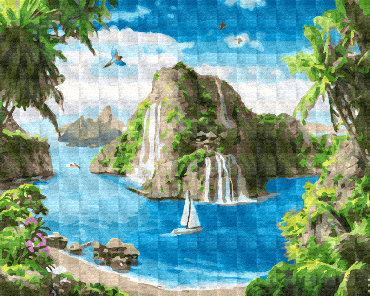 Painting by numbers Tropical harbor (BS34675)