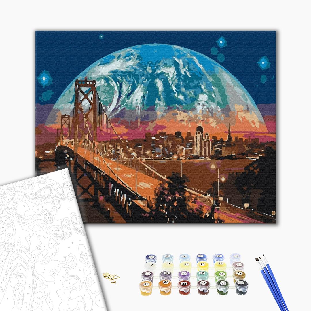 Painting by numbers Moon over San Francisco (BS8312)