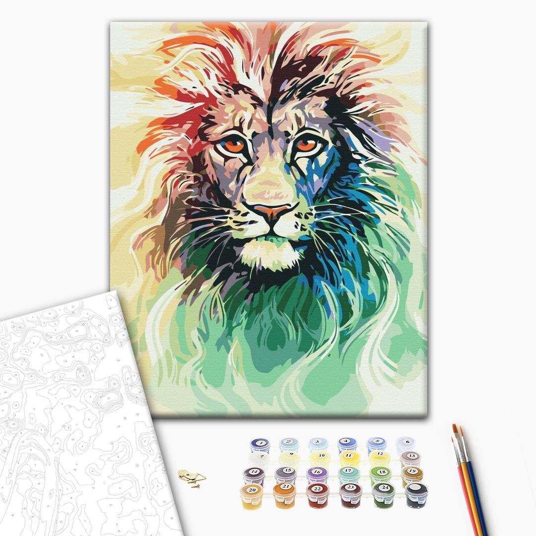 Painting by numbers Shining lion (BS28718)