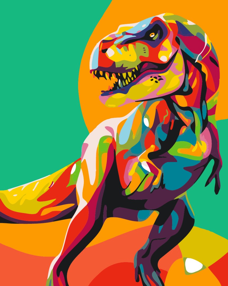 Painting by numbers Rainbow Tyrannosaurus (BS35668)
