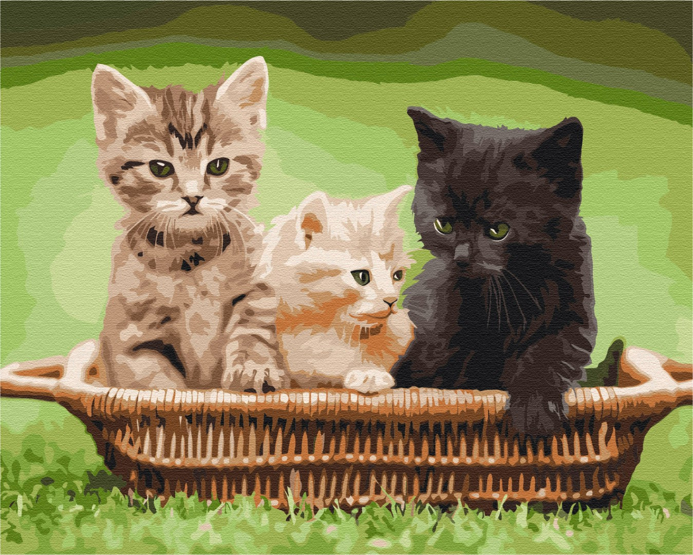 Painting by numbers Kittens in a basket (BS52621)