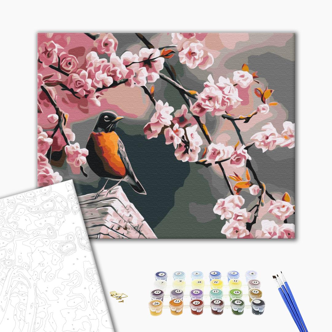 Painting by numbers Bullfinch and sakura (BS52216)