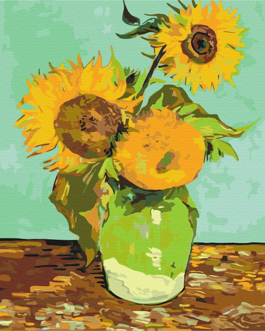 Painting by numbers "Three Sunflowers in a Vase" by Vincent Van Gogh (BS52344)
