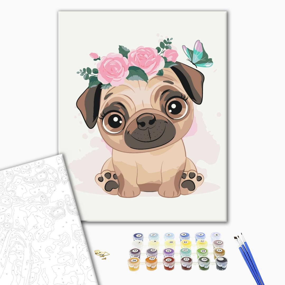 Painting by numbers Cute pug (KBS7106)