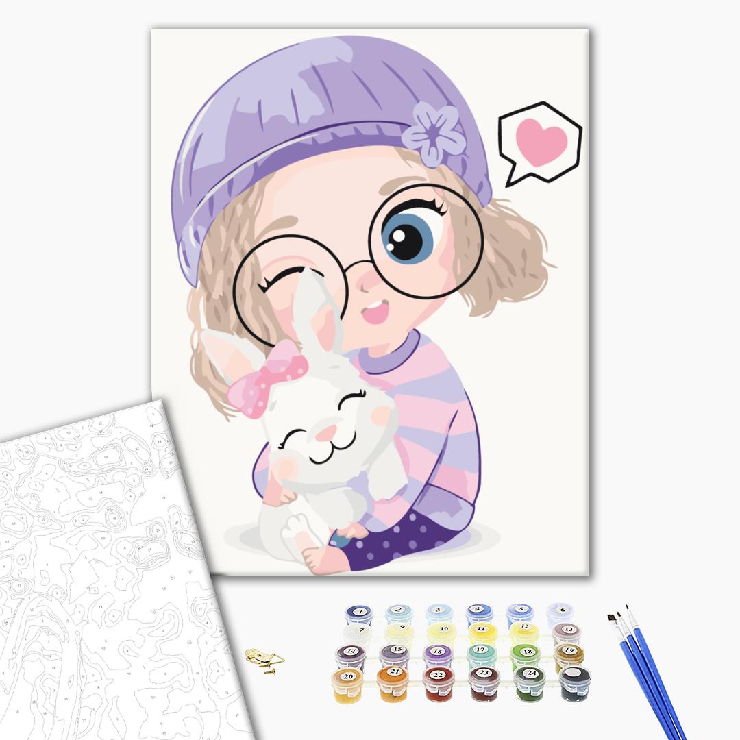 Painting by numbers Girl with a rabbit (KBS7124)