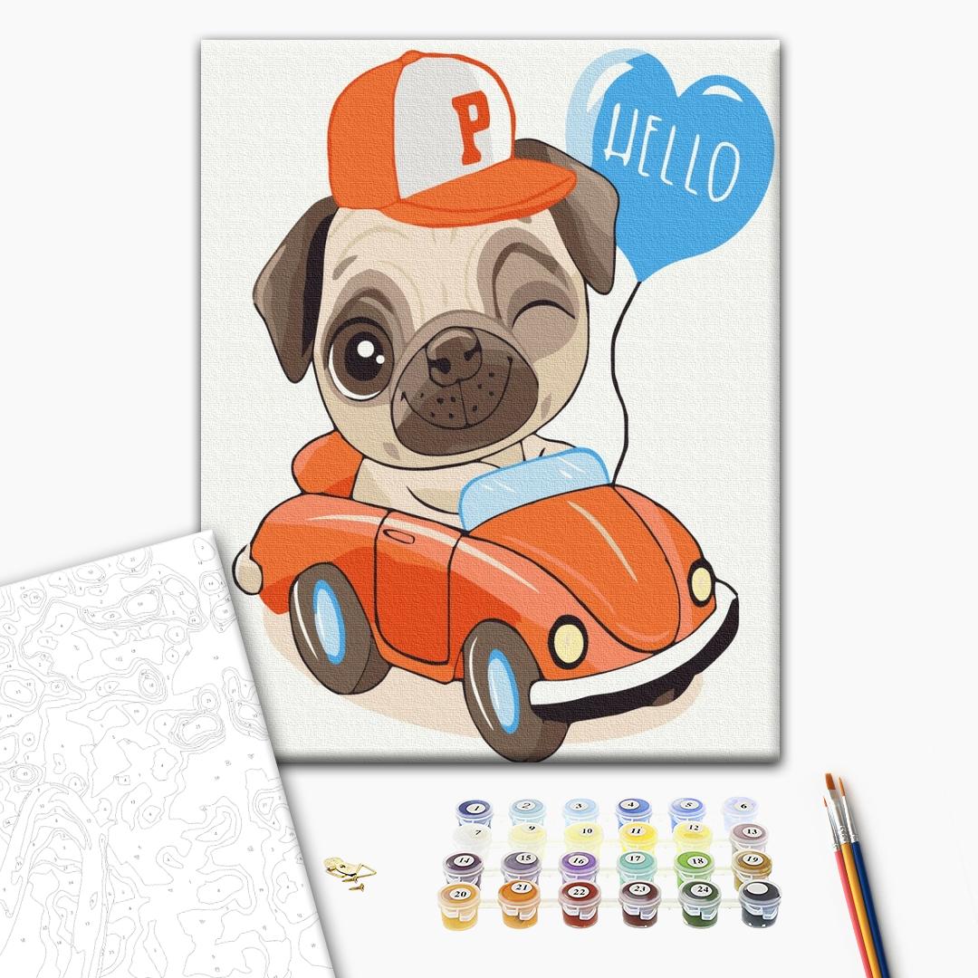 Painting by numbers Greetings from the pug (KBS7110)