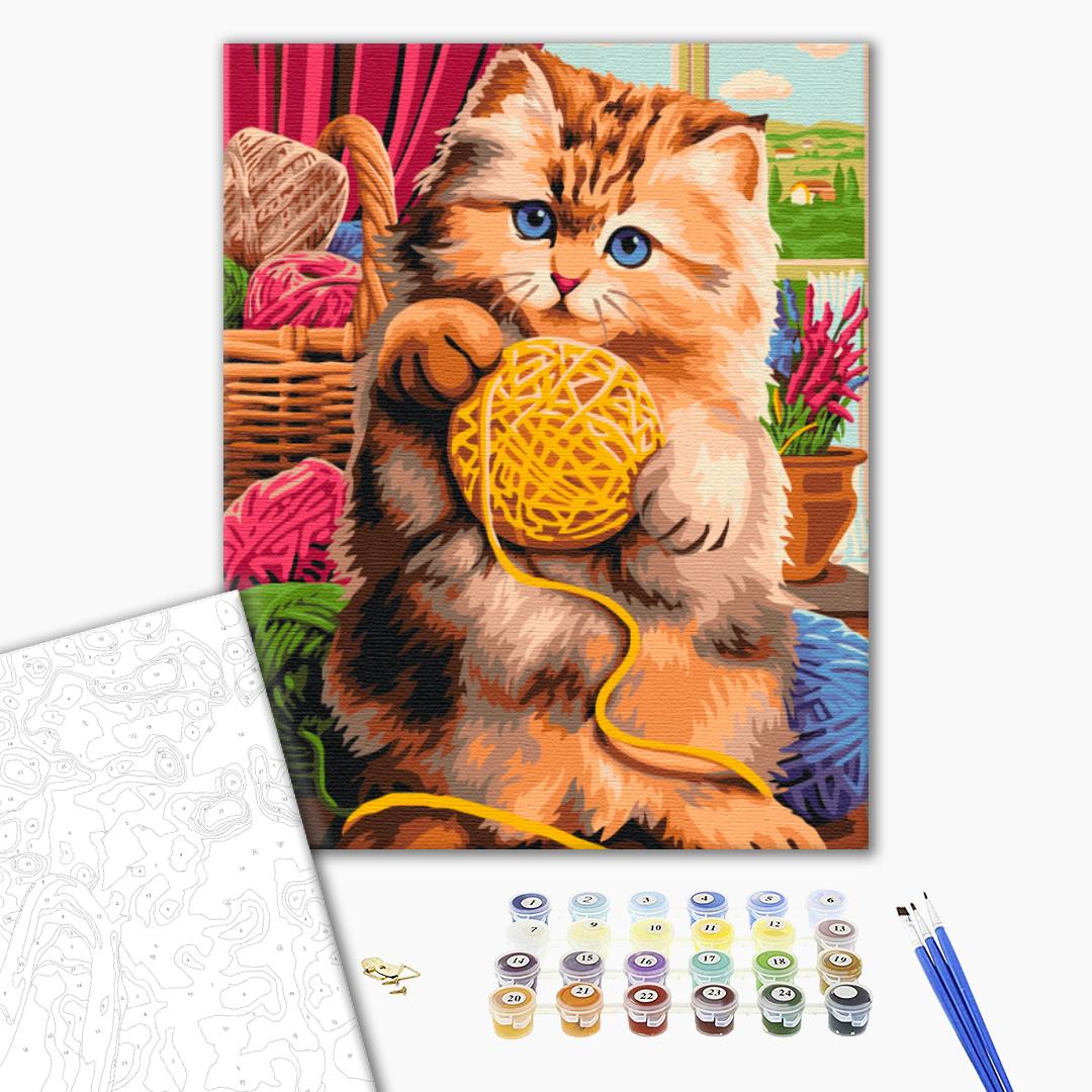 Painting by numbers Kitten with a ball (BS51454)