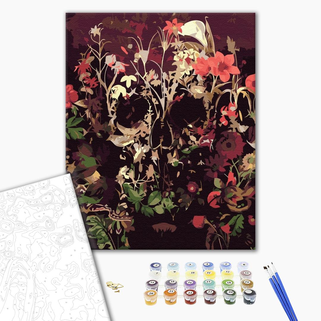 Painting by numbers Skull in dried flowers (BS51520)