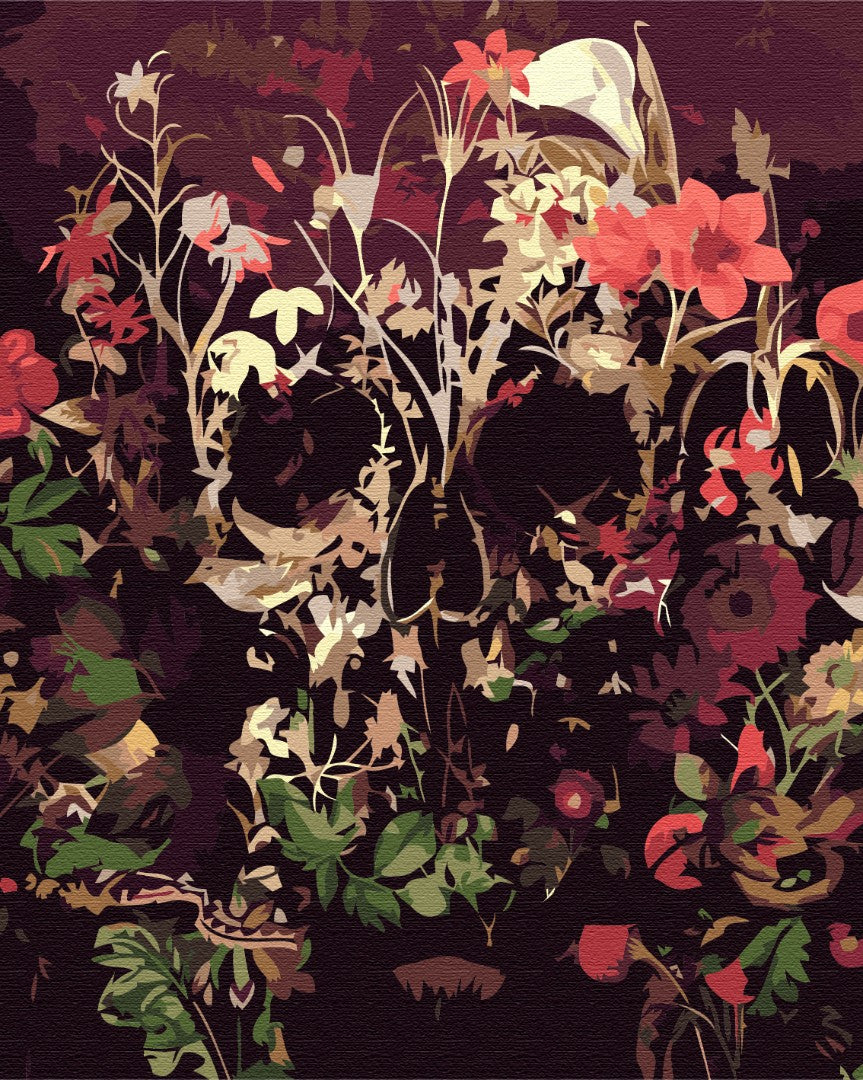 Painting by numbers Skull in dried flowers (BS51520)