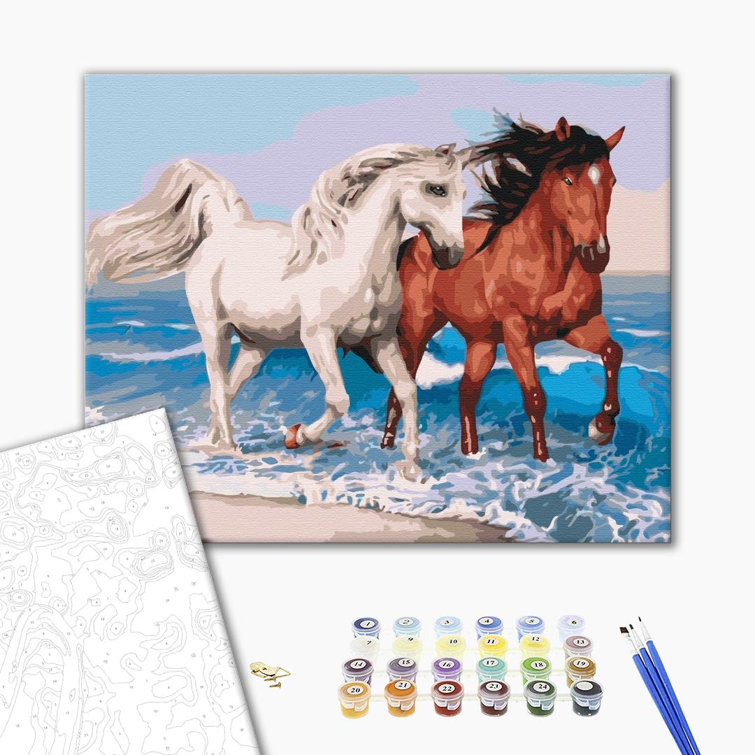 Painting by numbers Horses on the coast (BS51568)