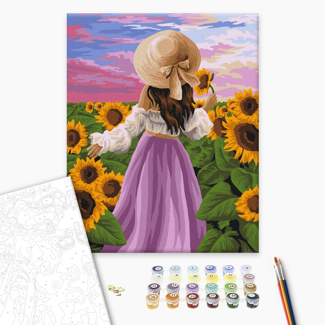 Painting by numbers Lady in sunflowers (BS51571)
