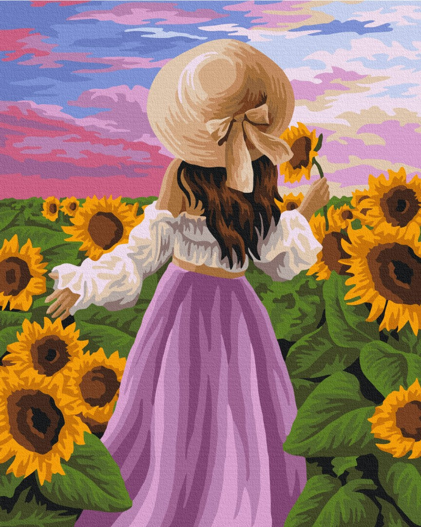 Painting by numbers Lady in sunflowers (BS51571)