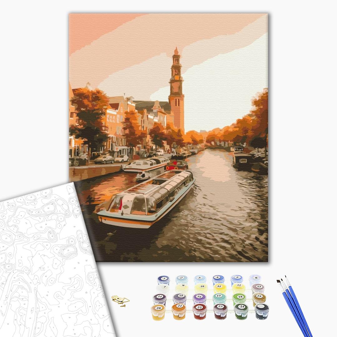 Painting by numbers Walk in the evening Amsterdam (BS52616)