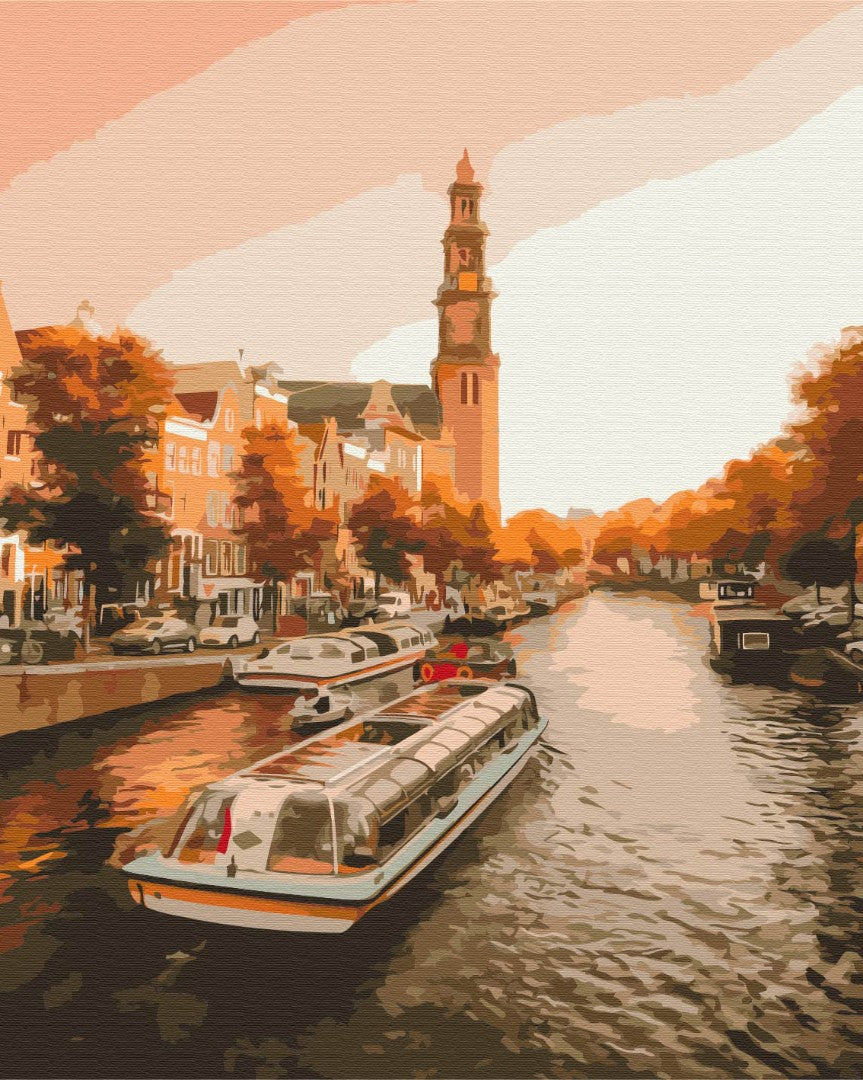 Painting by numbers Walk in the evening Amsterdam (BS52616)