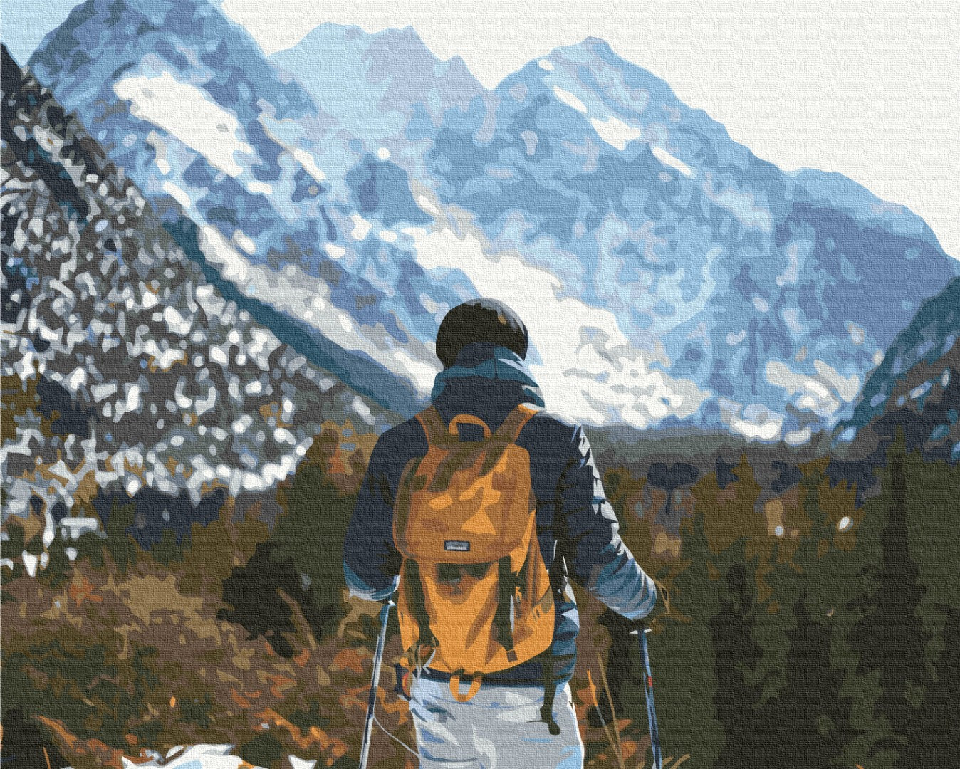 Painting by numbers Hiker in the mountains (BS52536)