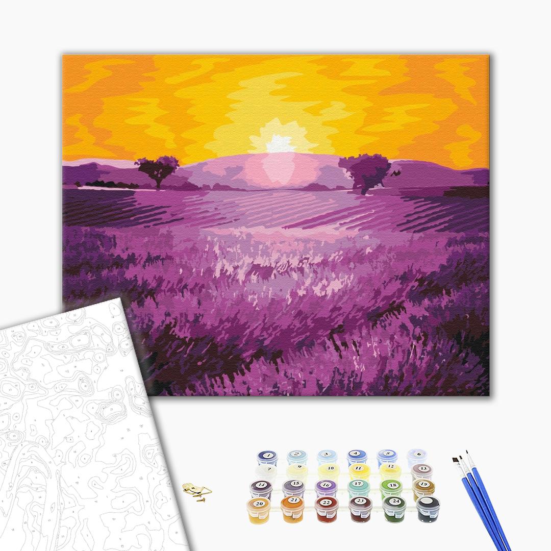 Painting by numbers Sunrise over lavender (BS52690)