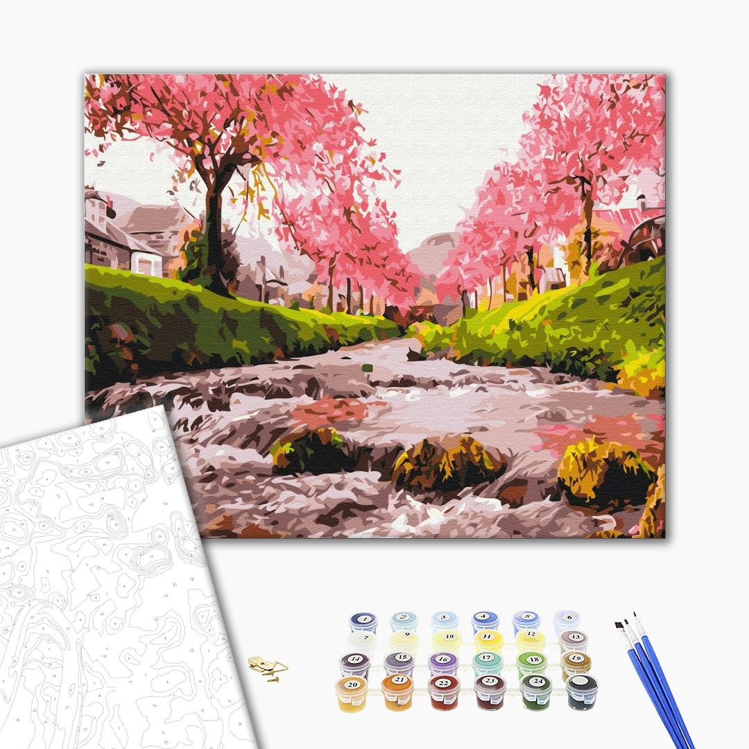 Painting by numbers The river near the sakura (BS25577)